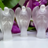Selenite Stone 2 inch free standing guardian angel crystal Reiki energy blessed hand carved Pocket Angel for angelic connection