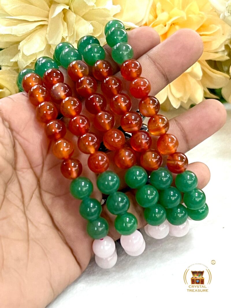 Awaking Love Crystal Stone Green Aventurine , Sodalite , Rose Quartz , Magnetite , Carnelian Stone Bracelet 8 mm - Image 4