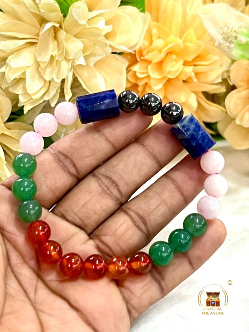 Awaking Love Crystal Stone Green Aventurine , Sodalite , Rose Quartz , Magnetite , Carnelian Stone Bracelet 8 mm - Image 6
