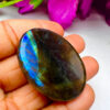 Rainbow Labradorite Stone Oval Shape Worry Stone for Crystal Healing And Meditation - Pocket Palm Stone - Thumb Stone One (1) Piece