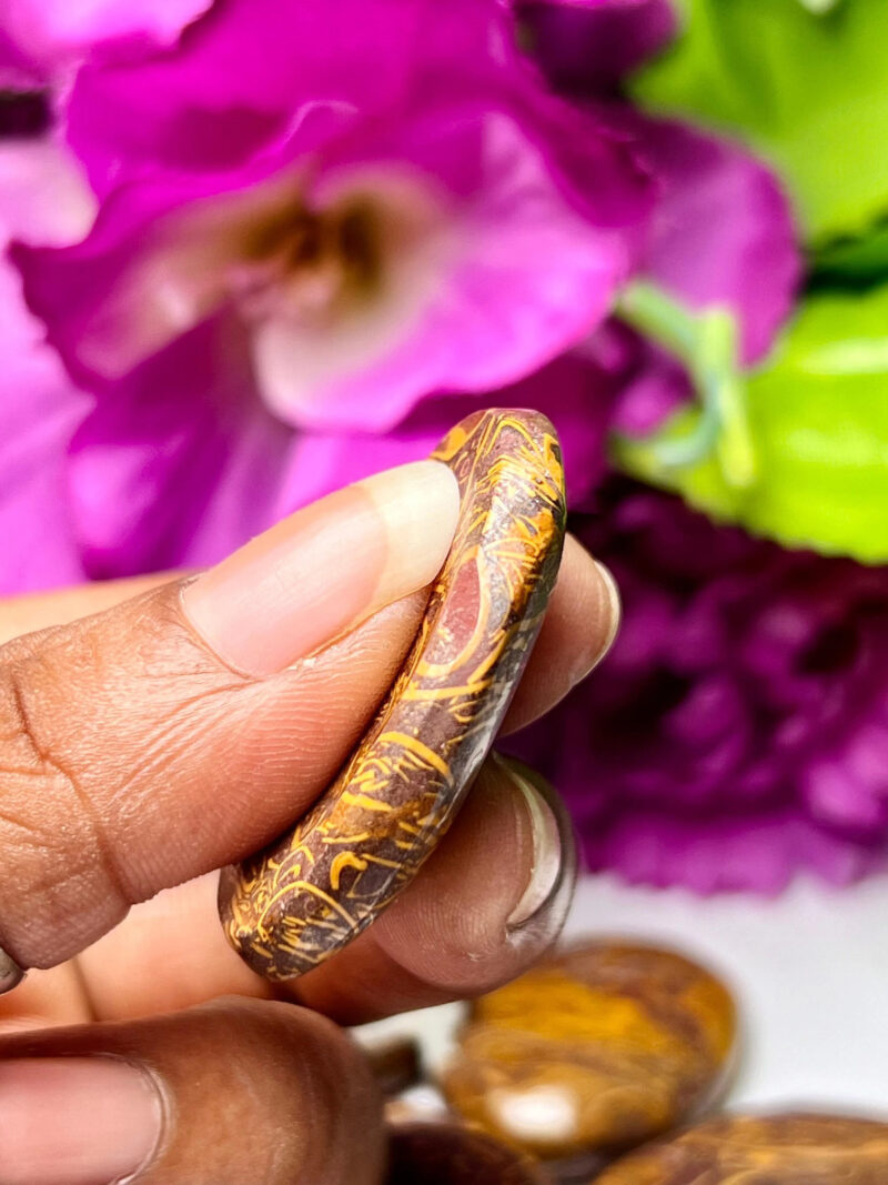 Calligraphy Jasper -Elephant Skin Jasper -Miriam Jasper Oval Shape Worry Stone for Crystal Healing And Meditation- Thumb Stone One (1) Piece - Image 6