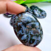 Indigo Gabbro Oval Shape Worry Stone for Crystal Healing And Meditation - Pocket Palm Stone - Thumb Stone One (1) Piece