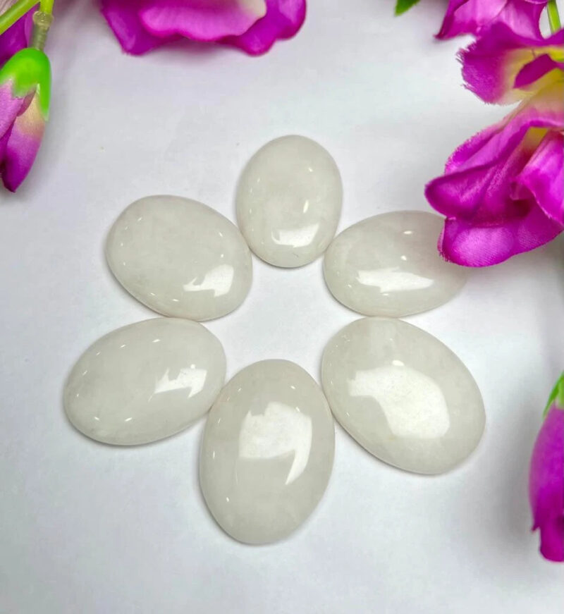 White  Oval Shape Worry Stone for Crystal Healing And Meditation - Pocket Palm Stone - Thumb Stone One (1) Piece - Image 5