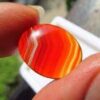 Red Sulemani Hakik Stone Oval Shape Worry Stone for Crystal Healing And Meditation - Pocket Palm Stone - Thumb Stone One (1) Piece
