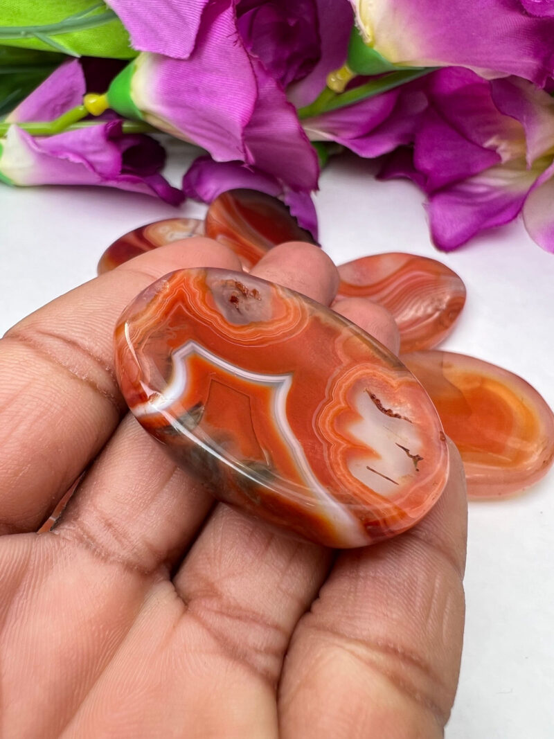 Red Sulemani Hakik Stone Oval Shape Worry Stone for Crystal Healing And Meditation - Pocket Palm Stone - Thumb Stone One (1) Piece - Image 10