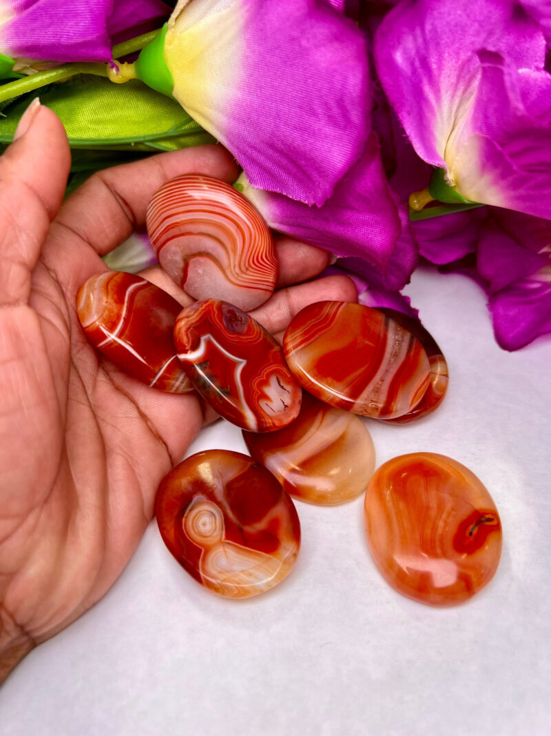 Red Sulemani Hakik Stone Oval Shape Worry Stone for Crystal Healing And Meditation - Pocket Palm Stone - Thumb Stone One (1) Piece - Image 11