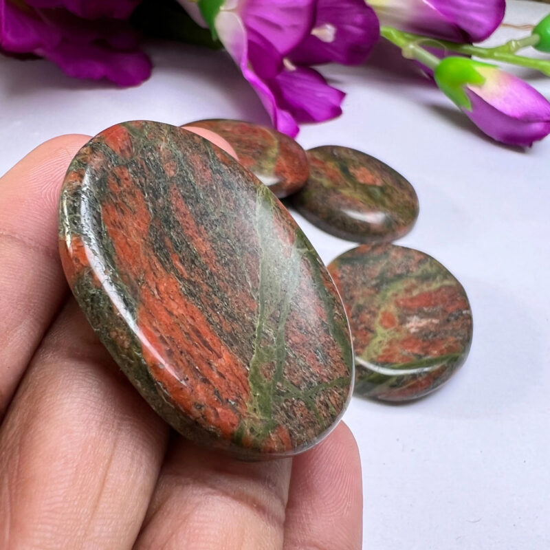 Unakite Jasper Oval Shape Worry Stone for Crystal Healing And Meditation - Pocket Palm Stone - Thumb Stone One (1) Piece - Image 2