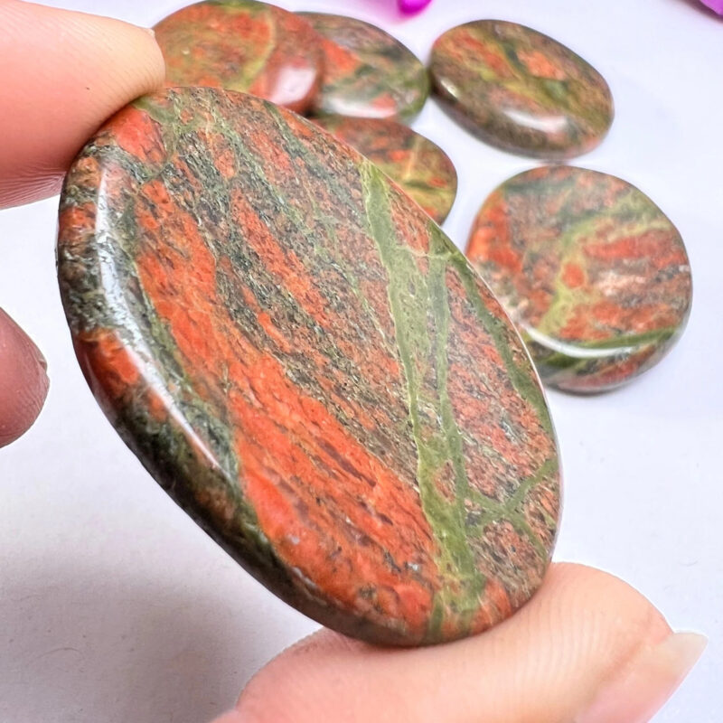 Unakite Jasper Oval Shape Worry Stone for Crystal Healing And Meditation - Pocket Palm Stone - Thumb Stone One (1) Piece - Image 3