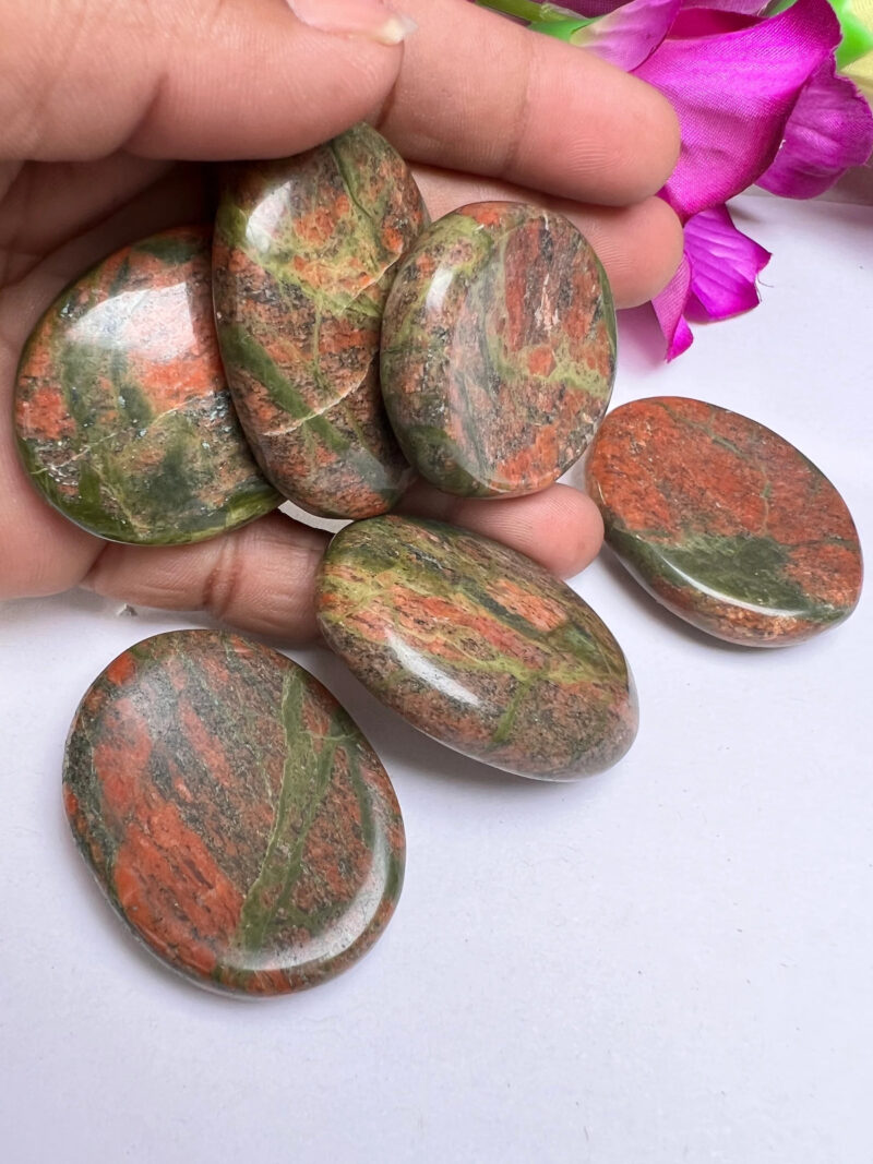 Unakite Jasper Oval Shape Worry Stone for Crystal Healing And Meditation - Pocket Palm Stone - Thumb Stone One (1) Piece - Image 4