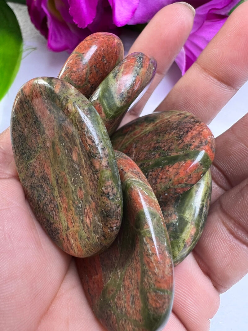 Unakite Jasper Oval Shape Worry Stone for Crystal Healing And Meditation - Pocket Palm Stone - Thumb Stone One (1) Piece - Image 5