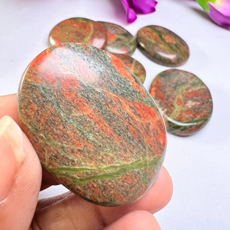 Unakite Jasper Oval Shape Worry Stone for Crystal Healing And Meditation - Pocket Palm Stone - Thumb Stone One (1) Piece - Image 7