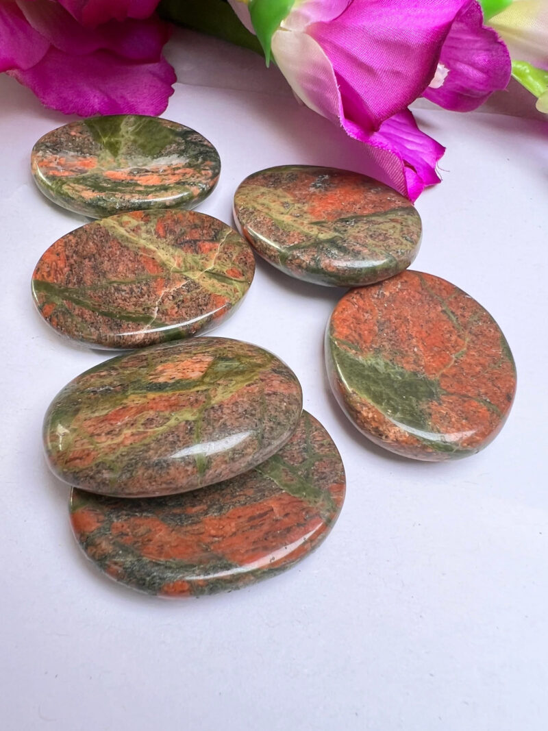 Unakite Jasper Oval Shape Worry Stone for Crystal Healing And Meditation - Pocket Palm Stone - Thumb Stone One (1) Piece - Image 8