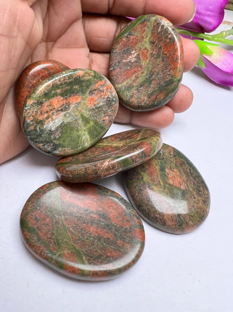 Unakite Jasper Oval Shape Worry Stone for Crystal Healing And Meditation - Pocket Palm Stone - Thumb Stone One (1) Piece - Image 10