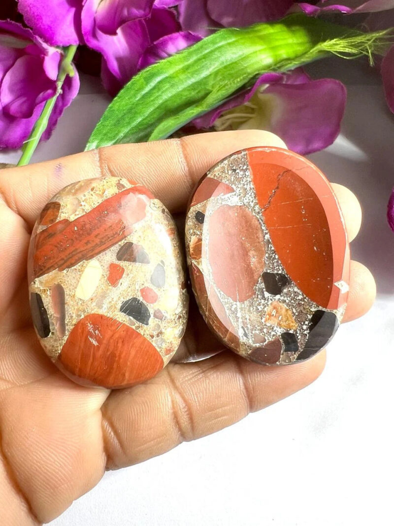Conglomerate Jasper Gigantic Stone Swaziland Jasper Oval Shape Worry Stone- Pocket Palm Stone - Thumb Stone One (1) Piec - Image 2