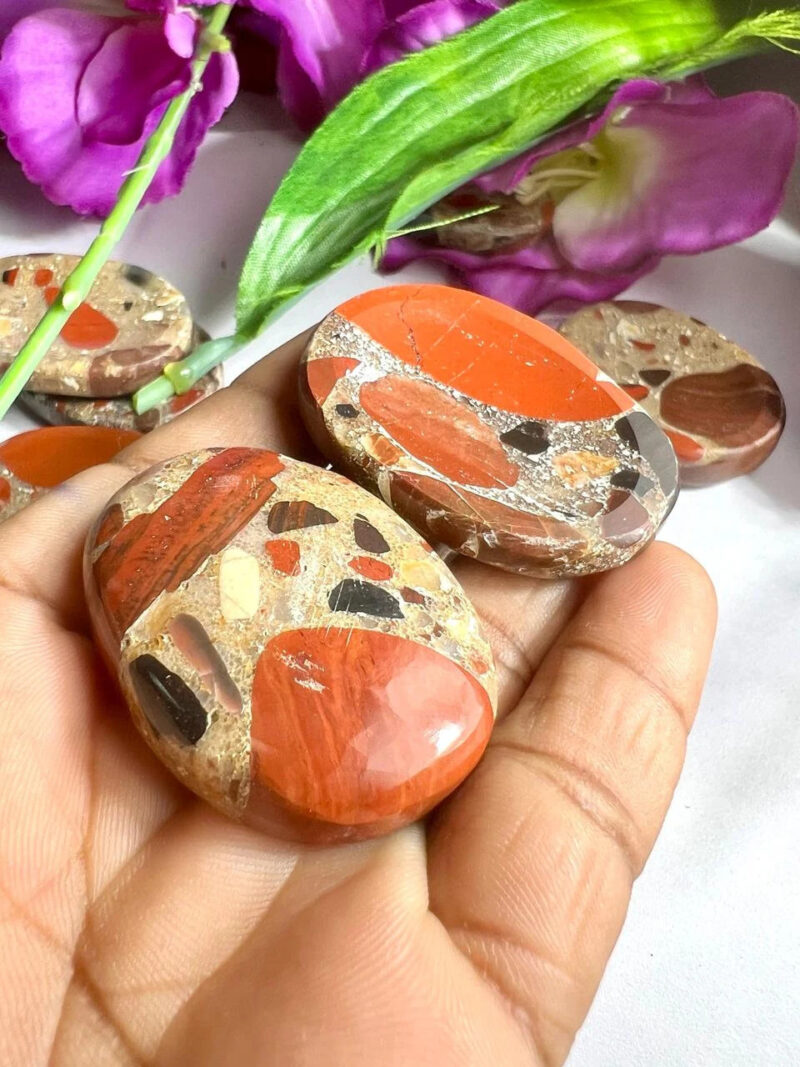 Conglomerate Jasper Gigantic Stone Swaziland Jasper Oval Shape Worry Stone- Pocket Palm Stone - Thumb Stone One (1) Piec - Image 4