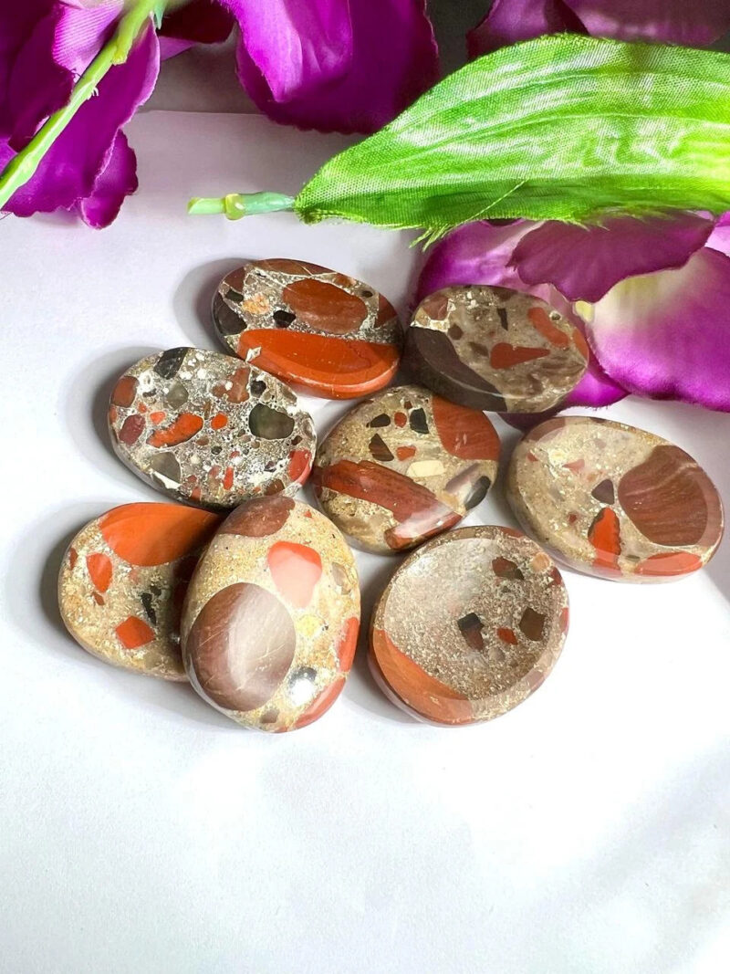 Conglomerate Jasper Gigantic Stone Swaziland Jasper Oval Shape Worry Stone- Pocket Palm Stone - Thumb Stone One (1) Piec - Image 7