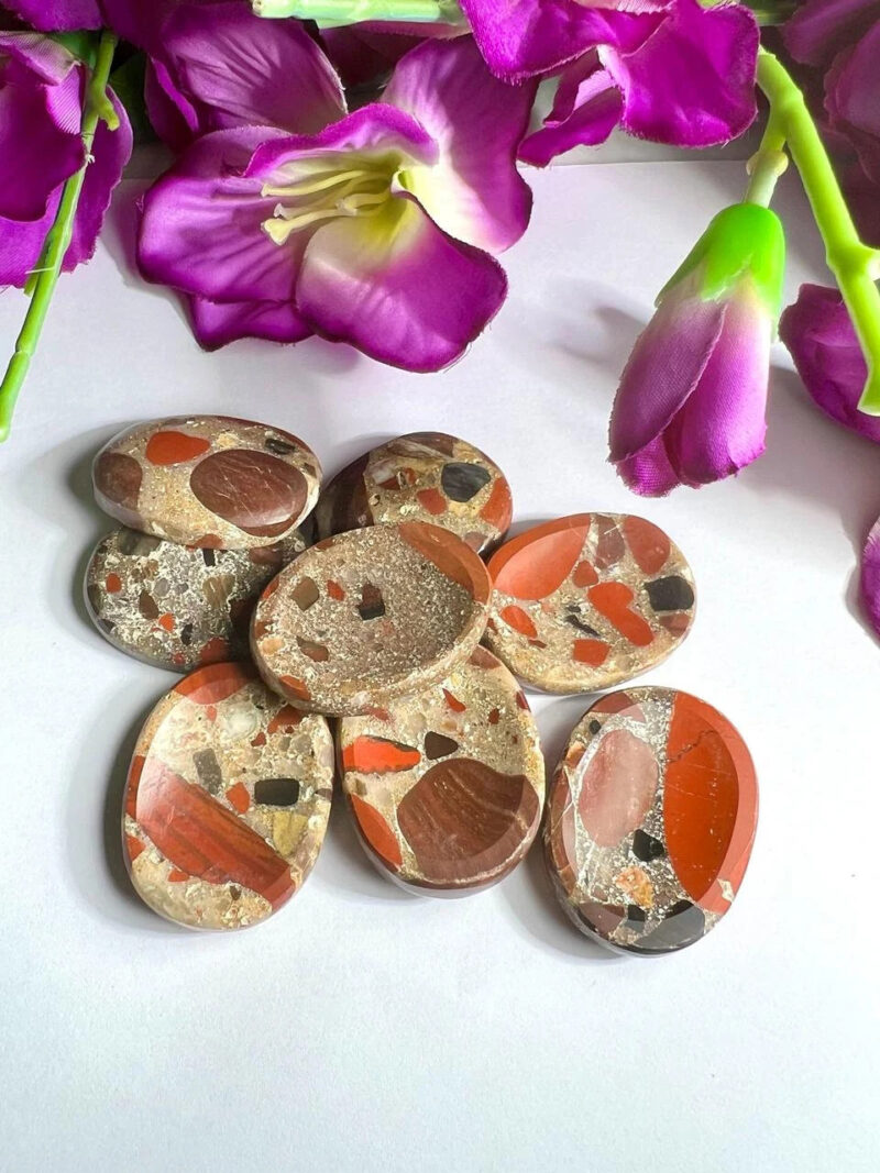 Conglomerate Jasper Gigantic Stone Swaziland Jasper Oval Shape Worry Stone- Pocket Palm Stone - Thumb Stone One (1) Piec - Image 9