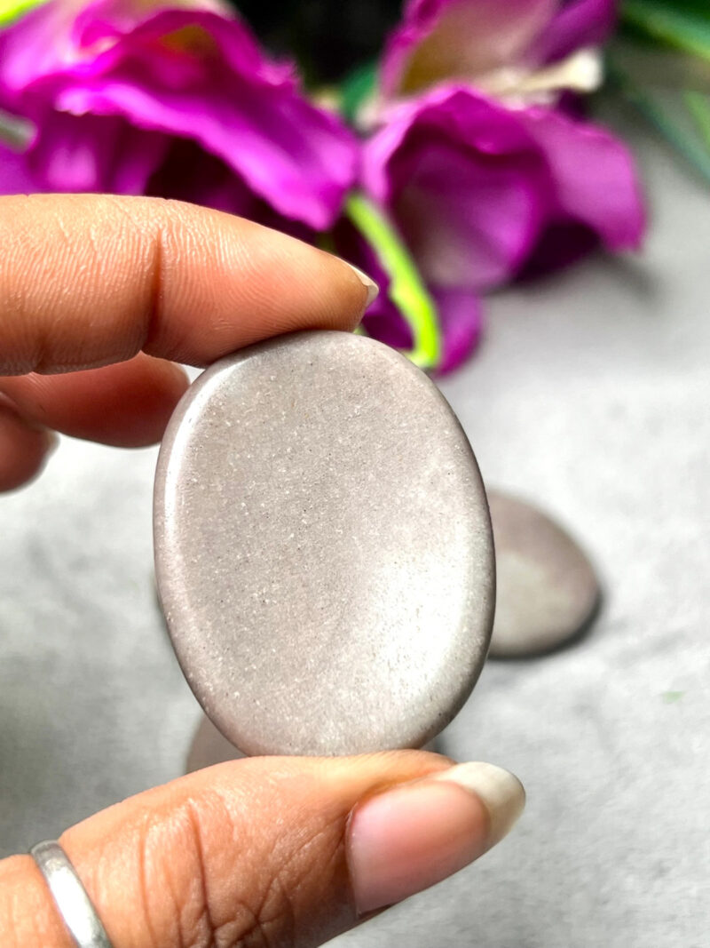 Gray  Stone Oval Shape Worry Stone for Crystal Healing And Meditation - Pocket Palm Stone - Thumb Stone One (1) Piece - Image 6