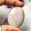 Gray  Stone Oval Shape Worry Stone for Crystal Healing And Meditation - Pocket Palm Stone - Thumb Stone One (1) Piece
