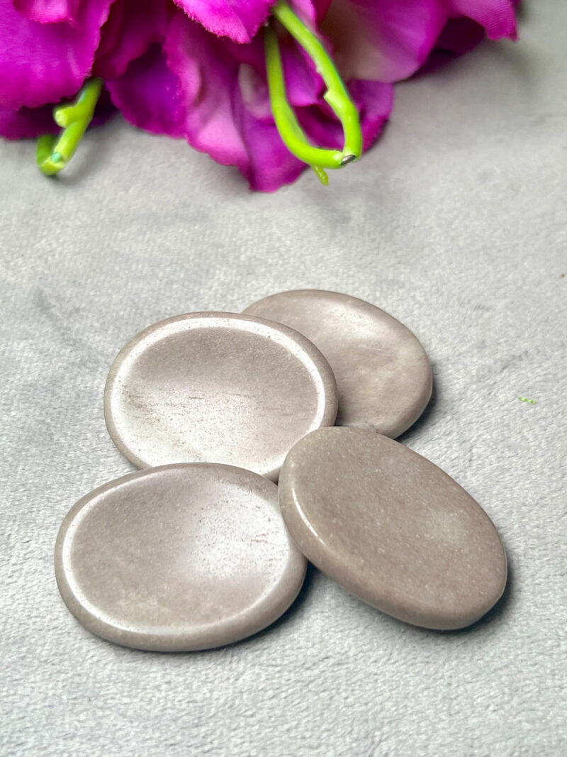 Gray  Stone Oval Shape Worry Stone for Crystal Healing And Meditation - Pocket Palm Stone - Thumb Stone One (1) Piece - Image 9