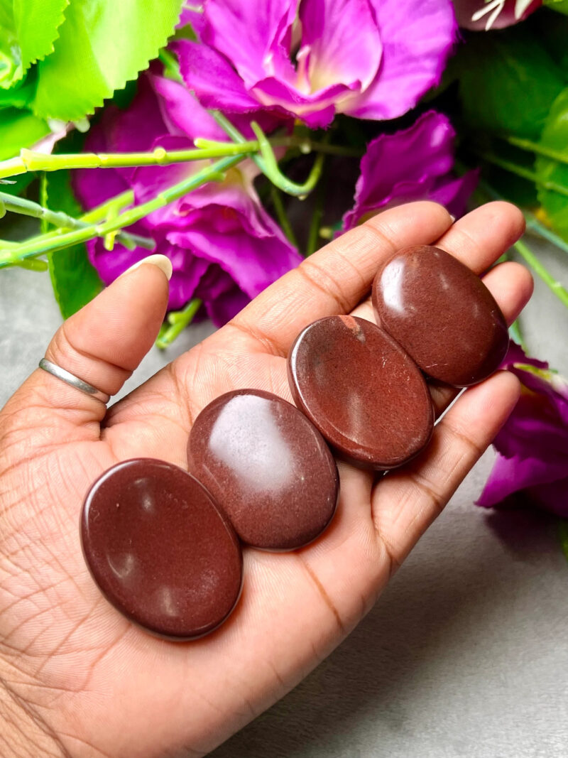 Chocolate Stone Oval Shape Worry Stone for Crystal Healing And Meditation - Pocket Palm Stone - Thumb Stone One (1) Piece - Image 2