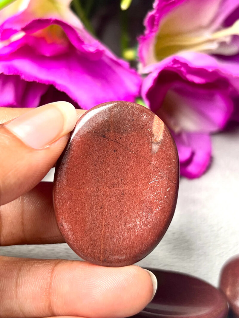 Chocolate Stone Oval Shape Worry Stone for Crystal Healing And Meditation - Pocket Palm Stone - Thumb Stone One (1) Piece