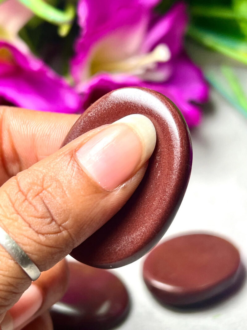 Chocolate Stone Oval Shape Worry Stone for Crystal Healing And Meditation - Pocket Palm Stone - Thumb Stone One (1) Piece - Image 4