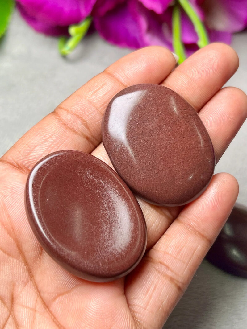 Chocolate Stone Oval Shape Worry Stone for Crystal Healing And Meditation - Pocket Palm Stone - Thumb Stone One (1) Piece - Image 6
