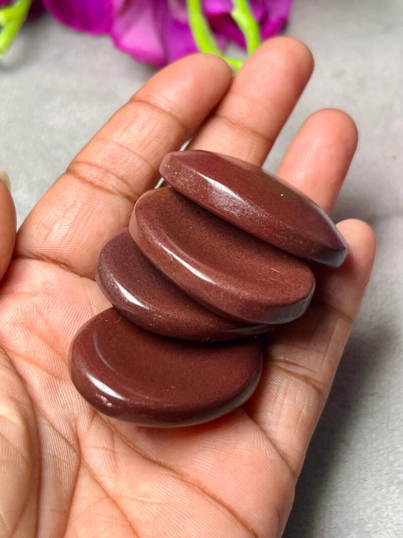 Chocolate Stone Oval Shape Worry Stone for Crystal Healing And Meditation - Pocket Palm Stone - Thumb Stone One (1) Piece - Image 7