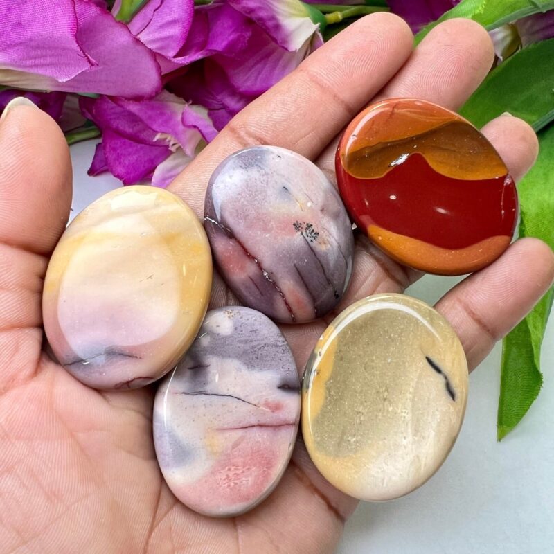Mookite Jasper Oval Shape Worry Stone for Crystal Healing And Meditation - Pocket Palm Stone - Thumb Stone One (1) Piece - Image 2