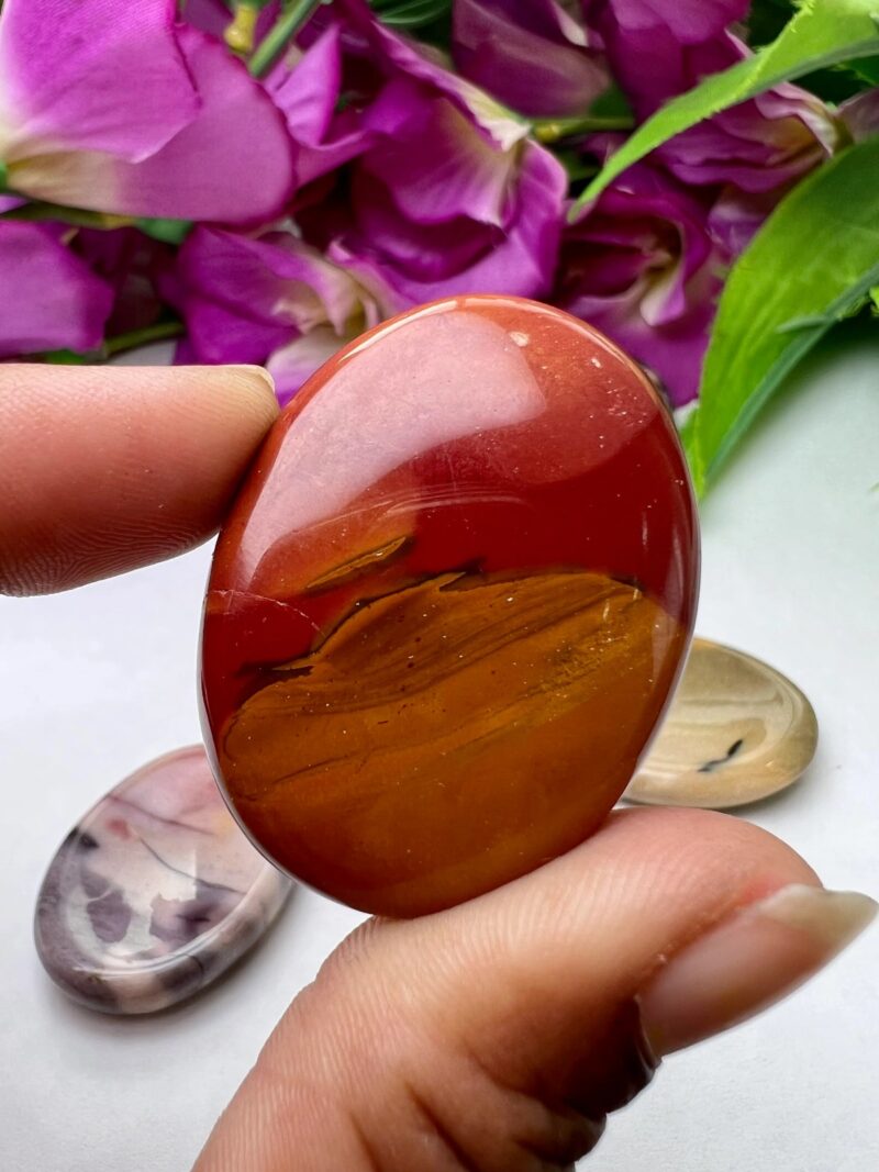 Mookite Jasper Oval Shape Worry Stone for Crystal Healing And Meditation - Pocket Palm Stone - Thumb Stone One (1) Piece - Image 7