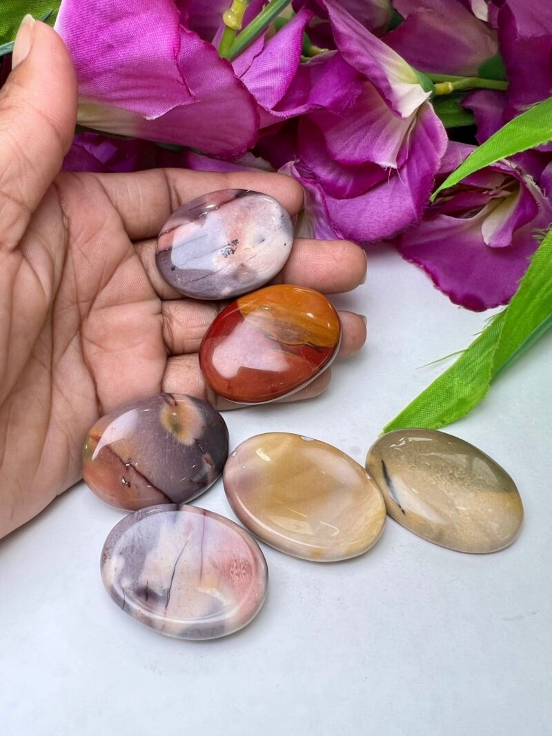Mookite Jasper Oval Shape Worry Stone for Crystal Healing And Meditation - Pocket Palm Stone - Thumb Stone One (1) Piece - Image 8