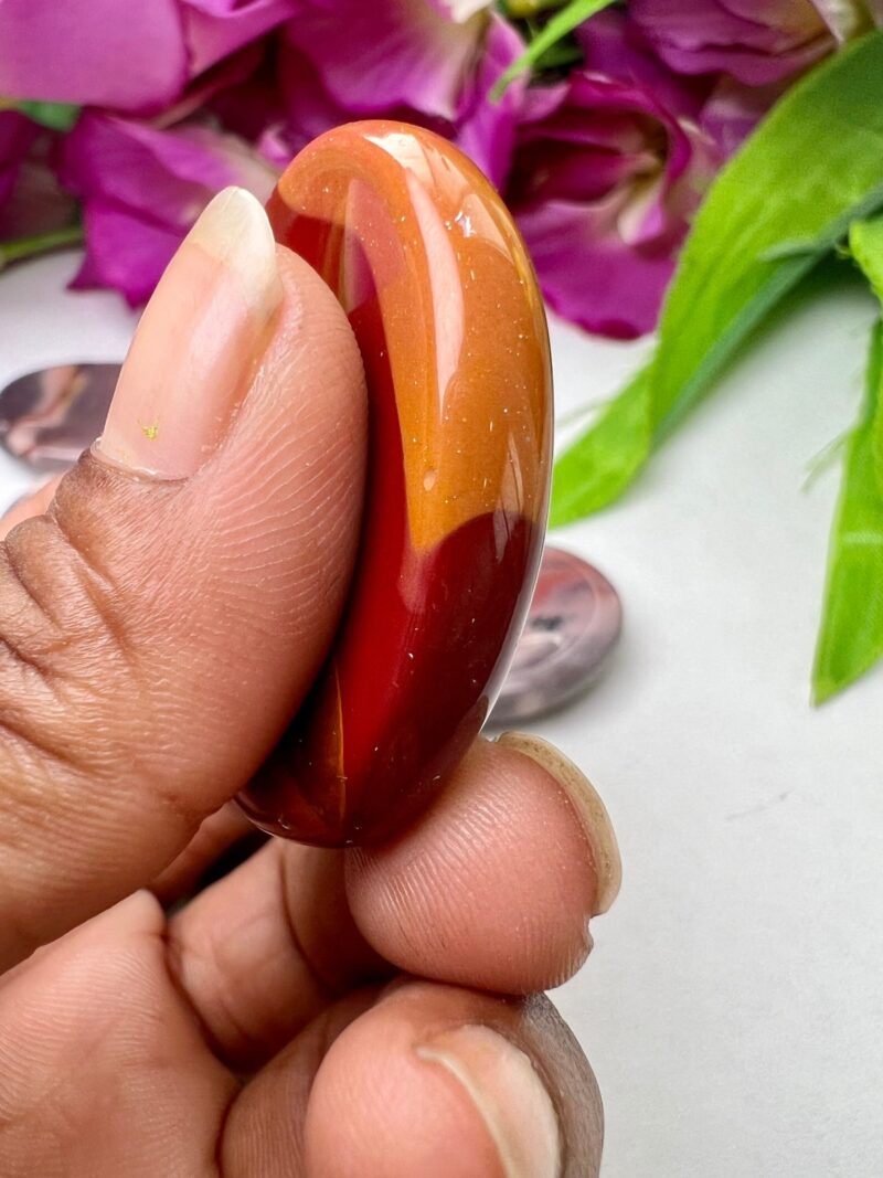 Mookite Jasper Oval Shape Worry Stone for Crystal Healing And Meditation - Pocket Palm Stone - Thumb Stone One (1) Piece - Image 9