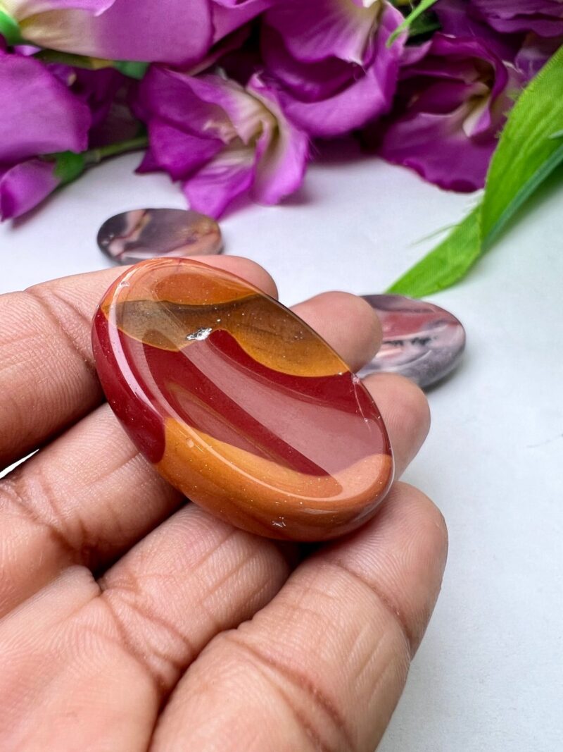 Mookite Jasper Oval Shape Worry Stone for Crystal Healing And Meditation - Pocket Palm Stone - Thumb Stone One (1) Piece - Image 10