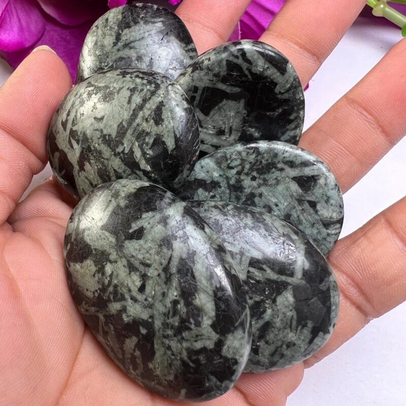 Chrysanthemum Stone Oval Shape Worry Stone for Crystal Healing And Meditation - Pocket Palm Stone - Thumb Stone One (1) Piece - Image 7