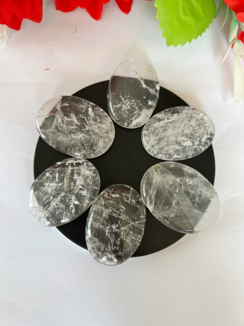 Himalaya Crystal Quartz Stone Oval Shape Worry Stone for Crystal Healing And Meditation - Pocket Palm Stone - Thumb Stone One (1) Piece - Image 5