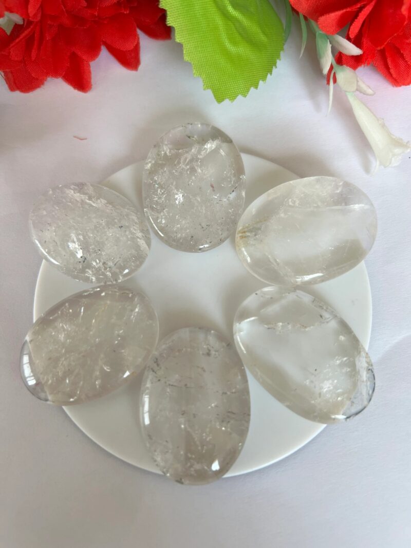 Himalaya Crystal Quartz Stone Oval Shape Worry Stone for Crystal Healing And Meditation - Pocket Palm Stone - Thumb Stone One (1) Piece - Image 6