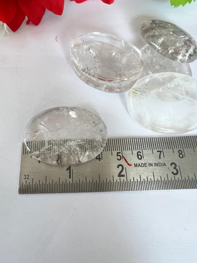 Himalaya Crystal Quartz Stone Oval Shape Worry Stone for Crystal Healing And Meditation - Pocket Palm Stone - Thumb Stone One (1) Piece - Image 9