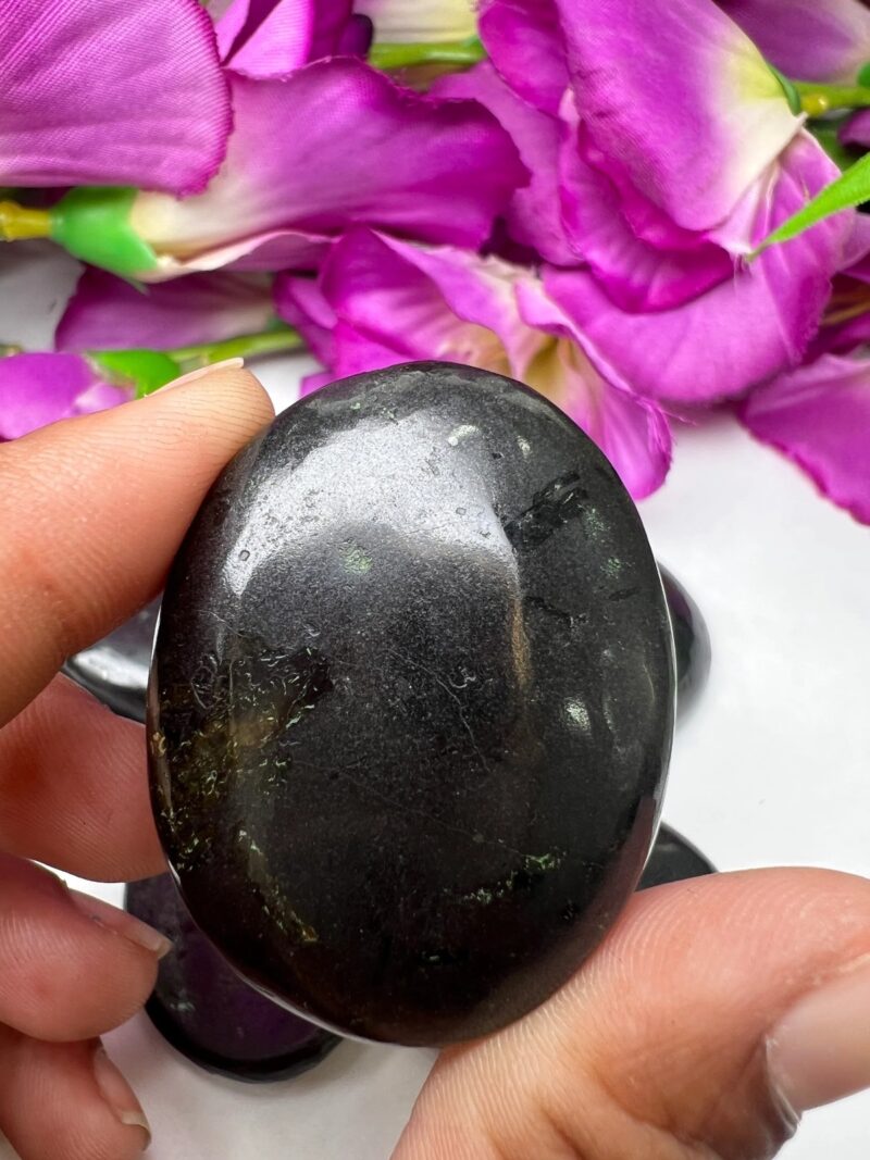 Black Tourmaline Oval Shape Worry Stone for Crystal Healing And Meditation - Pocket Palm Stone - Thumb Stone One (1) Piece - Image 3