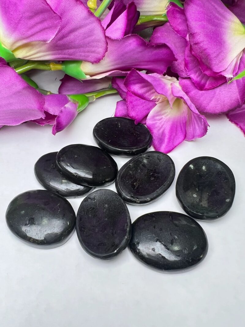 Black Tourmaline Oval Shape Worry Stone for Crystal Healing And Meditation - Pocket Palm Stone - Thumb Stone One (1) Piece - Image 7