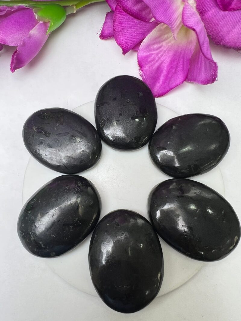 Black Tourmaline Oval Shape Worry Stone for Crystal Healing And Meditation - Pocket Palm Stone - Thumb Stone One (1) Piece - Image 8