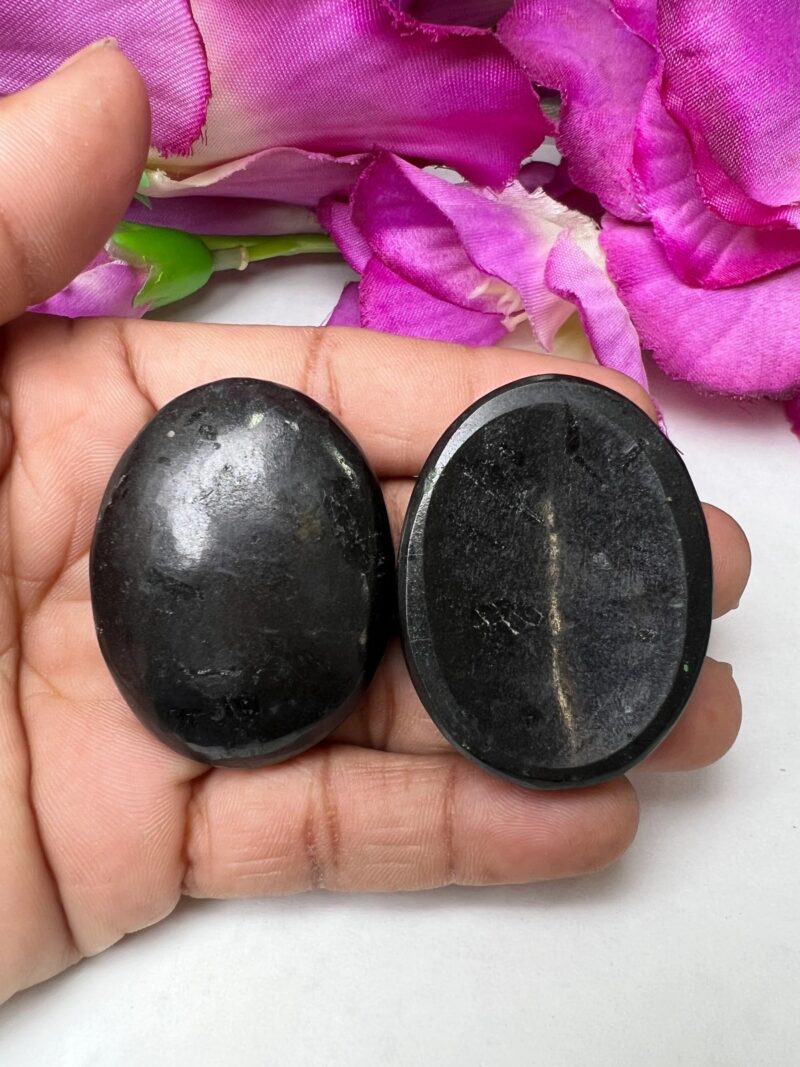 Black Tourmaline Oval Shape Worry Stone for Crystal Healing And Meditation - Pocket Palm Stone - Thumb Stone One (1) Piece - Image 9