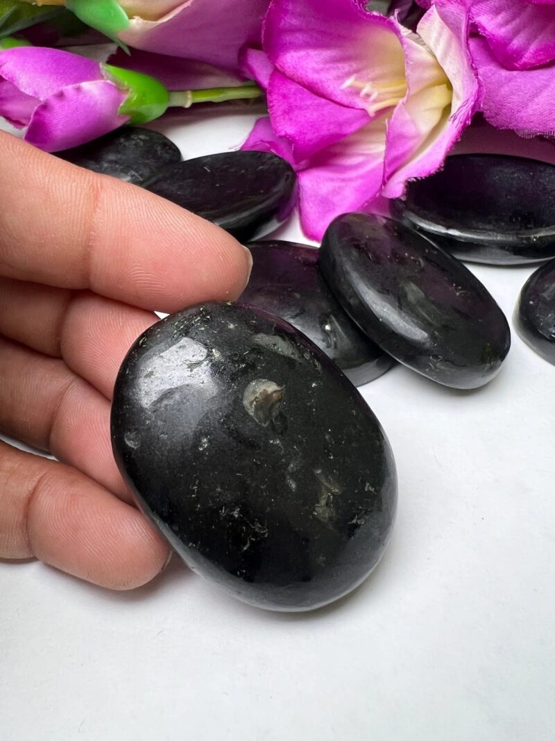 Black Tourmaline Oval Shape Worry Stone for Crystal Healing And Meditation - Pocket Palm Stone - Thumb Stone One (1) Piece - Image 11