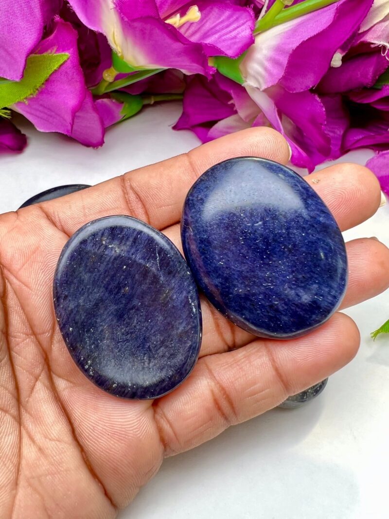 Blue Aventurine Oval Shape Worry Stone for Crystal Healing And Meditation - Pocket Palm Stone - Thumb Stone One (1) Piece
