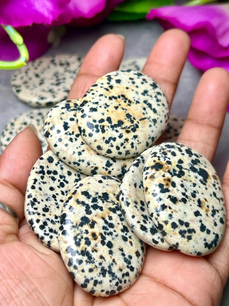 Dalmation Jasper Oval Shape Worry Stone for Crystal Healing And Meditation - Pocket Palm Stone - Thumb Stone One (1) Piece - Image 4