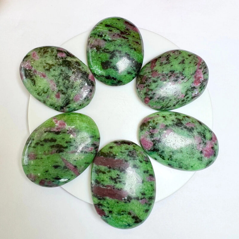 African Ruby Zoisite Oval Shape Worry Stone for Crystal Healing And Meditation - Pocket Palm Stone - Thumb Stone One (1) Piece - Image 3