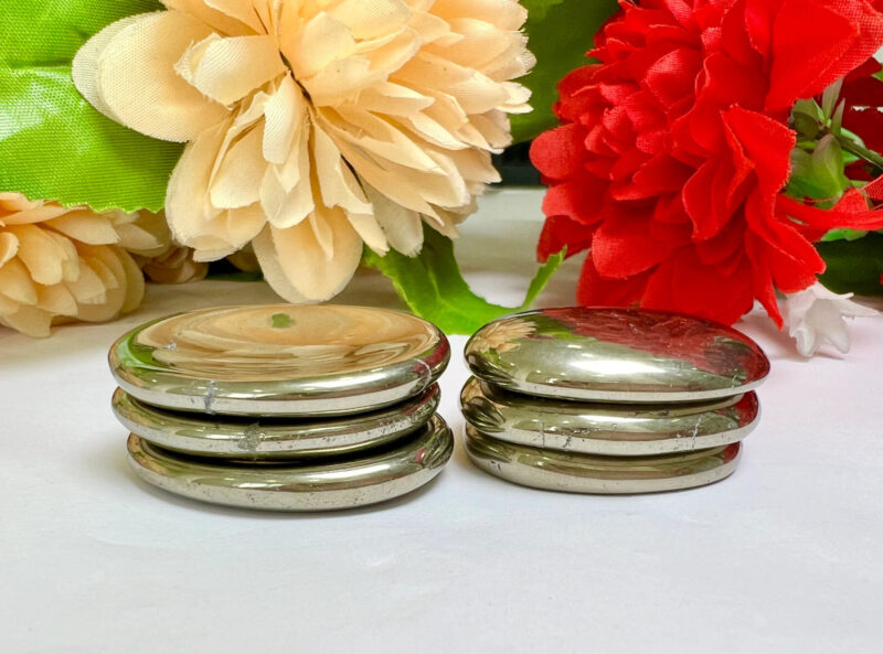 Pyrite Oval Shape Worry Stone for Crystal Healing And Meditation - Pocket Palm Stone - Thumb Stone One (1) Piece - Image 9