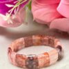 Red Fire  Quartz Stone - Hematite Quartz - Lithium Quartz Rectangle Beaded Bracelet 15 MM Stretch Bracelet
