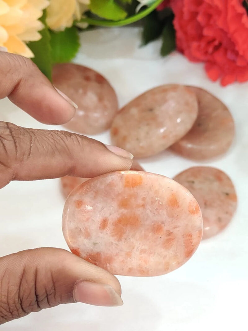 Sunstone Oval Shape Worry Stone for Crystal Healing And Meditation - Pocket Palm Stone - Thumb Stone One (1) Piece - Image 5