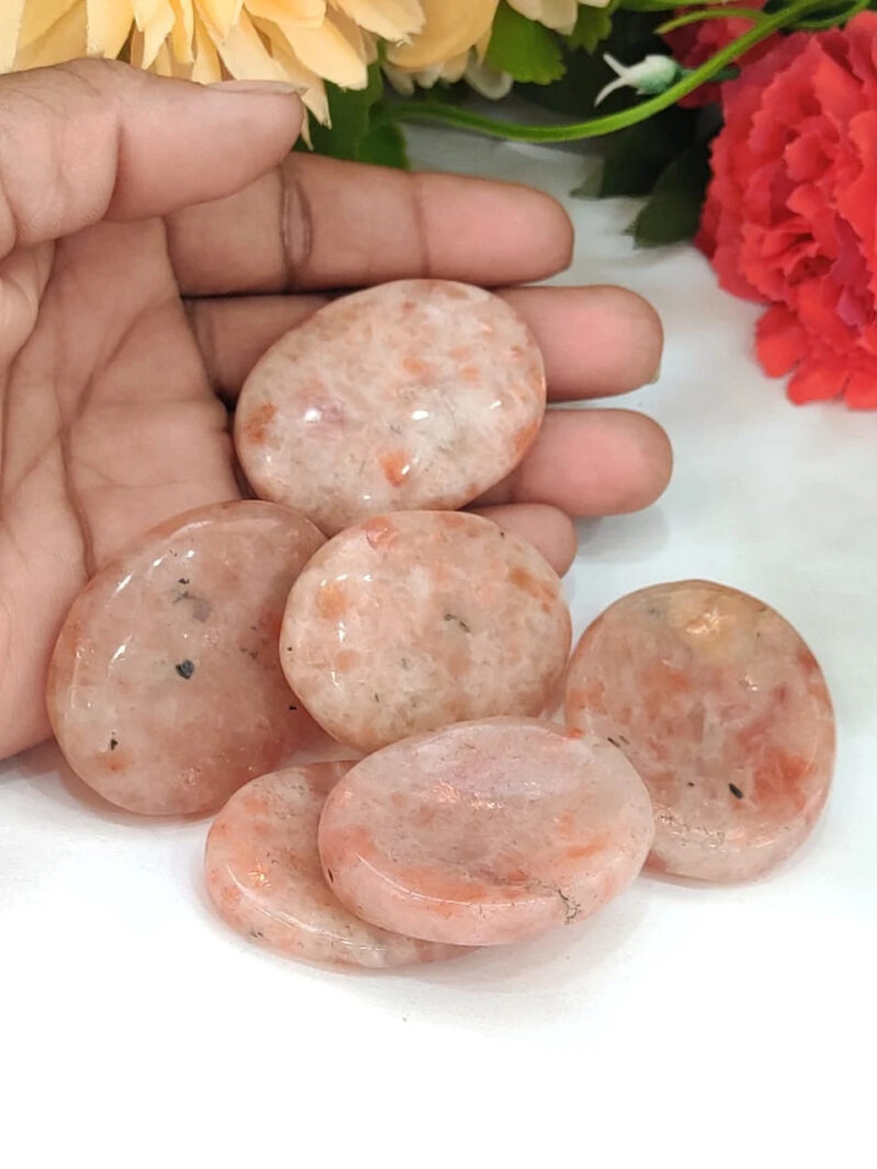 Sunstone Oval Shape Worry Stone for Crystal Healing And Meditation - Pocket Palm Stone - Thumb Stone One (1) Piece - Image 7